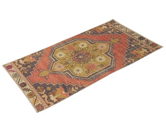 Small Rug, 2'4 x 5'5 feet / 71 x 164 cm,Vintage Rug, Turkish Rug,Oushak rug,Small oushak Rug,Area Rug,Shabby Rug, Small Area Rug