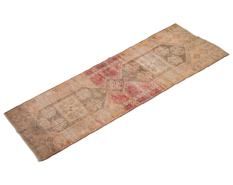 Runner Rug", Antique Rug, 3.7 x 11.7 feet, Oushak Rug, Vintage Rug, Turkish Rug, Hallway Rug, Floor Rug, Kitchen Rug, Wool Rug, Old Rug