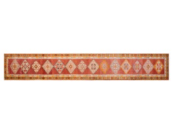 One-of-a-Kind Vintage Kurdish Herki Runner 77x535 cm (2.5x17.6 ft) | 60+ Years Old
