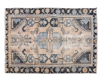 Turkish Rug", Vintage Rug, Area Rug, 3 x 4.3 feet, Oushak Rug, Antique Rug, Oriental Rug, Handmade Rug, Decorative Rug,Muted Rug,Old Rug