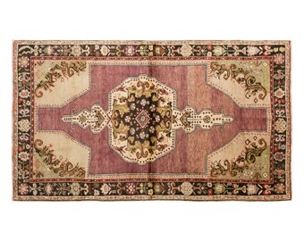 Vintage Rug, Area Rug, Turkish Rug, 3.11 x 6.7 feet, Oushak Rug, Antique Rug, Oriental Rug, Handmade Rug, Decorative Rug, Muted Rug,Old Rug