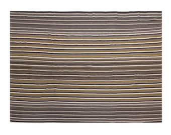 One-of-a-Kind Minimalist Turkish Kilim Rug 275x370 cm | 9.0x12.1 ft | 60+ Year Vintage