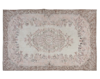 Turkish Rug", Vintage Rug, Area Rug, 6.7 x 10.1 feet, Oushak Rug, Antique Rug, Oriental Rug, Handmade Rug, Decorative Rug, Large Rug,Old Rug