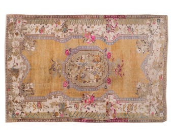 5x9 rug, 4.8 x 8.8 rug, Turkish Rug, Vintage Rug, Area Rug, 4.8 x 8.8 feet, Oushak Rug, Antique Rug, Oriental Rug, Handmade Rug, Old Rug