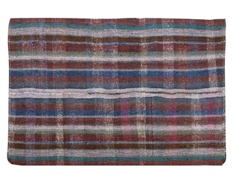 6'4 x 9'10 ft/193x300 cm, Minimalist Kilim Rug,Oushak Kilim Rug,Vintage Kilim Rug,Striped Design Turkish Kilim Rug,Area Rug,Old Rug