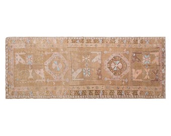 6 x 14'7 feet Vintage Rug Runner,Floor Oushak Rug,Hallway Turkish Rug Runner,Oushak Rugs,long runner, narrow long runner,184 x 445 cm Runner