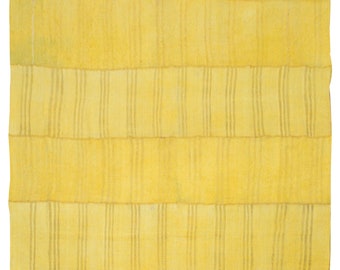 Yellow Hemp Kilim Rug, Kilim Rug", Kilim, Striped Kilim Rug,Minimal Kilim Rug, Floor Rug, Minimalist Rug, 10'3 x 11'8 feet 312 x 355 cm