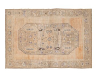 Vintage Rug, Area Rug, Turkish Rug, 5.5 x 7.7 feet, Oushak Rug, Antique Rug, Oriental Rug, Handmade Rug, Decorative Rug, Large Rug,Old Rug