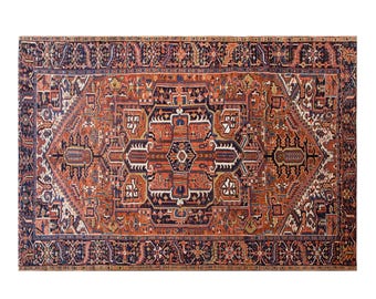 Area Rug, 245 x 357 cm (8.0 x 11.7 ft), Oushak Rug, Antique Rug, Oriental Rug, Handmade Rug, Decorative Rug, Large Rug, Old Rug, 60+ Years