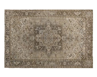Vintage 60+ Yr Turkish Rug – Handwoven Wool on Wool, Bohemian & Caucasian Design – 236x346 cm / 7.7x11.3 ft – Naturally Dyed and Timeless