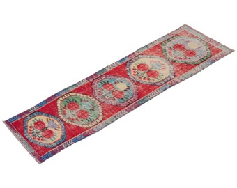 Runner Rug, Turkish Rug, Antique Rug, 2.5 x 11 feet, Oushak Rug, Vintage Rug, Oriental Rug, Handmade Rug, Hallway Rug", Kitchen Rug