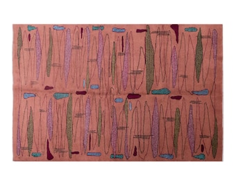 Vintage Oushak Rug 156x240 cm (5'1" x 7'10"), Turkish Handmade Wool, 60+ Years Old Antique Bohemian Rug