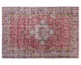 Vintage Rug, Area Rug, Turkish Rug, 5.2 x 9.3 feet, Oushak Rug, Antique Rug, Oriental Rug, Handmade Rug, Decorative Rug, Large Rug,Old Rug