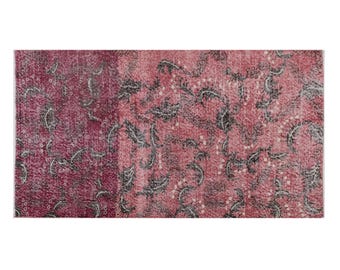 Antique Turkish Oushak Rug 105x190 cm (3'5" x 6'3"), Vintage Handmade Wool, 60+ Years Old Oriental Area Rug