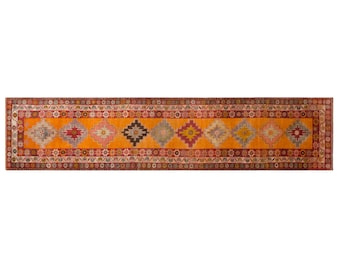 Handwoven One-of-a-Kind Vintage Kurdish Herki Runner 81x545 cm (2.7x17.9 ft) | 60+ Years Old