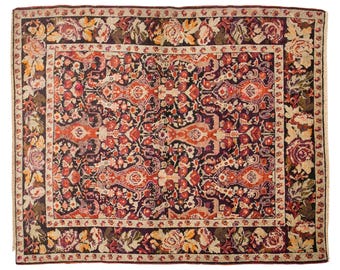 5x6 rug, 5.1 x 6.5 rug, Turkish Rug, Vintage Rug, Area Rug, 5.1 x 6.5 feet, Oushak Rug, Antique Rug, Oversized Rug, Large Rug, Old Rug
