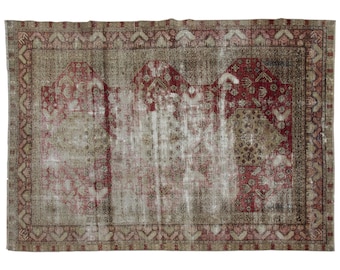 Area Rug, "Turkish Rug, Vintage Rug, 6.4 x 9.6 feet, Oushak Rug, Antique Rug, Oriental Rug, Handmade Rug, Decorative Rug, Large Rug, Old Rug