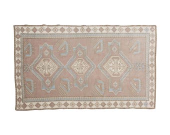 Turkish Rug, Vintage Rug, 5 x 8 feet, Oushak Rug, Antique Rug, Oriental Rug, Handmade Rug, Decorative Rug, Muted Rug, Old Rug,Area Rug