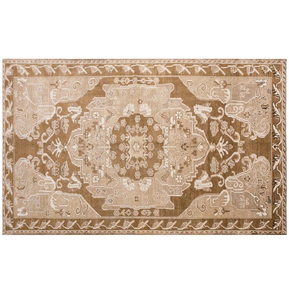 Handwoven Vintage Turkish Rug 182x290 Cm | Large Area Rug 6x9 Ft