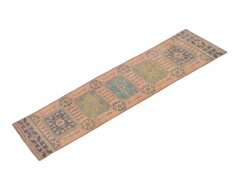 Runner Rug", Turkish Rug, Antique Rug, 2.7 x 11.4 feet, Oushak Rug, Vintage Rug, Oriental Rug, Handmade Rug, Hallway Rug", Kitchen Rug