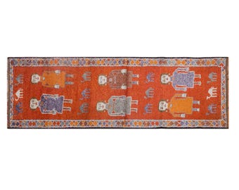 Antique Oushak Runner Rug 3'3" x 10'2" | 100 x 310 cm, Vintage Turkish Wool Rug, Handwoven Hallway Runner, 1960s Muted Colors