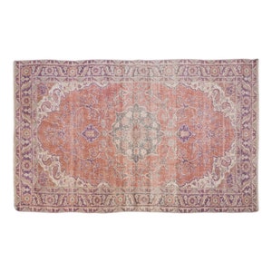 Turkish Rug, Vintage Rug, 3.7 x 6.8 feet, Oushak Rug, Antique Rug, Oriental Rug, Handmade Rug, Decorative Rug, Muted Rug, Old Rug,Area Rug