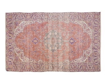 Turkish Rug, Vintage Rug, 3.7 x 6.8 feet, Oushak Rug, Antique Rug, Oriental Rug, Handmade Rug, Decorative Rug, Muted Rug, Old Rug,Area Rug