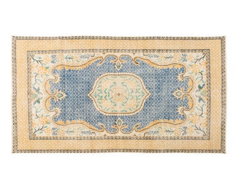 Turkish Rug, Vintage Rug, 3.7 x 6.7 feet, Oushak Rug, Antique Rug, Oriental Rug, Handmade Rug, Decorative Rug, Muted Rug, Old Rug,Area Rug