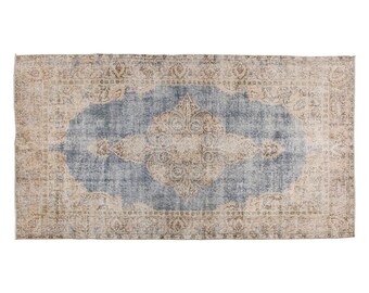 Area Rug, "Turkish Rug, Vintage Rug, 3.7 x 7.3 feet, Oushak Rug, Antique Rug, Oriental Rug, Handmade Rug, Decorative Rug, Muted Rug, Old Rug