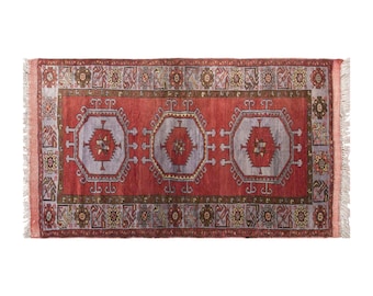 Vintage Konya Rug, 3.3x5.6 ft, 100x172 cm, Handwoven Turkish Wool Rug