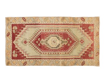 Small Rug, 2'10 x 5'9" feet / 86 x 174 cm,Vintage Rug, Turkish Rug,Oushak rug,Small oushak Rug,Area Rug,Shabby Rug, Small Area Rug
