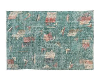 6x9 rug, 6.1 x 8.8 rug, Area Rug, Turkish Rug, Vintage Rug, 6.1 x 8.8 feet, Oushak Rug, Antique Rug, Oversized Rug, Large Rug, Old Rug