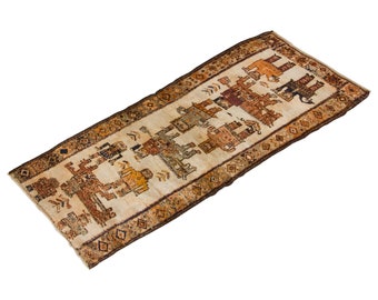 Runner Rug", Antique Rug, 4.1 x 11.2 feet, Oushak Rug, Vintage Rug, Turkish Rug, Hallway Rug, Floor Rug, Kitchen Rug, Wool Rug, Old Rug