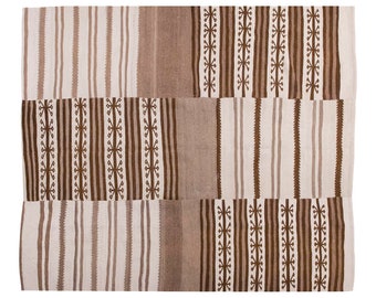 200x230cm , Striped Design Turkish Kilim Rug, Minimalist Kilim Rug, Stripe Kilim Rug, Striped Turkish Rug, Striped Kilim Rug 6'7x7'7 feet