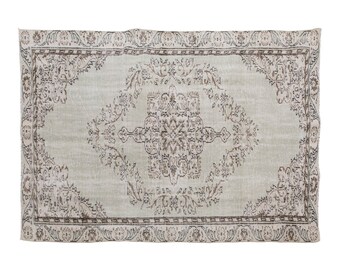 Turkish Rug", Vintage Rug, Area Rug, 5.9 x 9.4 feet, Oushak Rug, Antique Rug, Oriental Rug, Handmade Rug, Decorative Rug, Large Rug, Old Rug