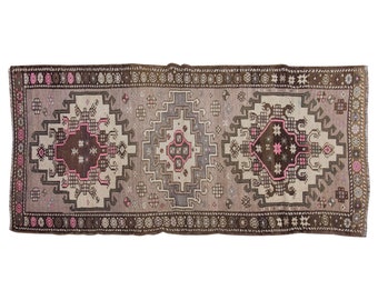 Turkish Rug", Vintage Rug, Area Rug, 3.6 x 7.3 feet, Oushak Rug, Antique Rug, Oriental Rug, Handmade Rug, Decorative Rug, Muted Rug, Old Rug