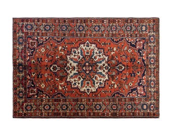 Handwoven Nomadic Carpet, Vintage Wool Turkish Rug 5'9" x 8'11" | 176 x 272 cm,  Bohemian Decor, 1960s Wool on Wool, Anatolian Rug