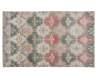 Vintage Rug", Area Rug, Turkish Rug, 4.5 x 7.1 feet, Oushak Rug, Antique Rug, Oriental Rug, Handmade Rug, Decorative Rug, Muted Rug, Old Rug