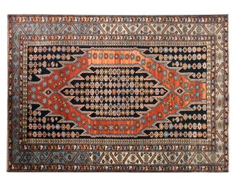 Turkish Rug, Vintage Rug, 4.5 x 6.4 feet, Oushak Rug, Antique Rug, Oriental Rug, Handmade Rug, Decorative Rug, Muted Rug, Old Rug,Area Rug