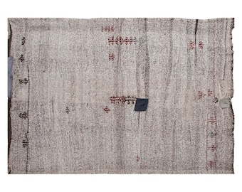 Minimalist Kilim Rug,Goat Hair Turkish Rug,Solid Kilim Rug 6'11 x 8'8 feet,Minimal Kilim Rug,210x265cm,Goat Hair Turkish Kilim Rug
