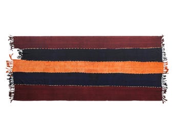 Vintage Turkish Kilim Runner Rug, 7.2 x 19 ft, 220 x 570 cm, Handwoven Wool Kilim Rug