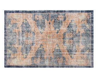 Handmade 60+ Yrs Old Vintage Turkish Rug - Large Oushak Area Rug - 202x315 cm, 6.7x10.4 feet