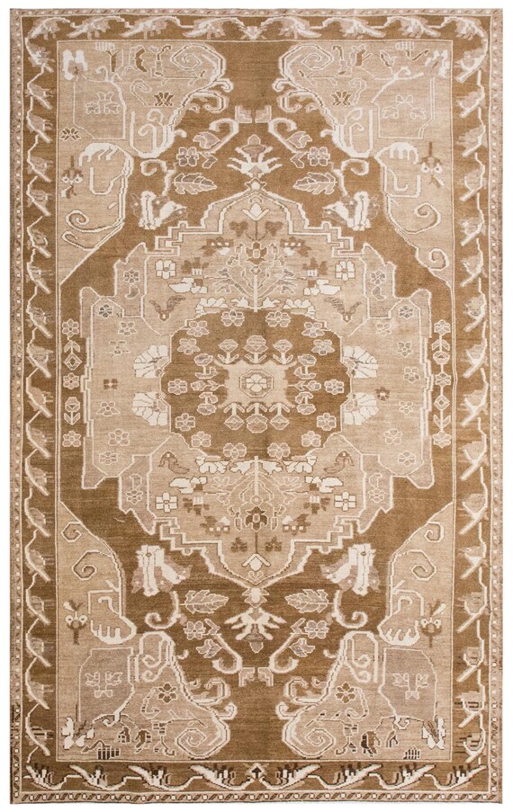 Handwoven Vintage Turkish Rug 182x290 Cm | Large Area Rug 6x9 Ft