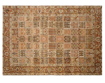 Vintage 60+ Yr Turkish Rug – Handwoven Wool on Wool, Bohemian & Caucasian Design – 255x350 cm / 8.4x11.5 ft – Naturally Dyed and Timeless