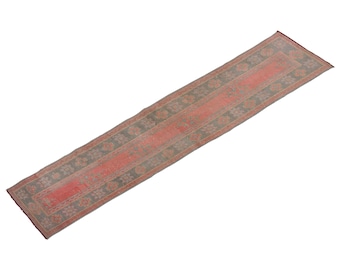 Runner Rug", Turkish Rug, Antique Rug, 2.2 x 11 feet, Oushak Rug, Vintage Rug, Oriental Rug, Handmade Rug, Hallway Rug", Kitchen Rug