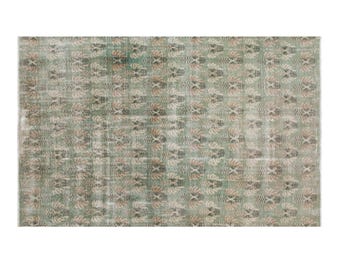 Handmade Vintage Turkish Oushak Rug 195x305 cm (6.4 x 10 ft) | Wool Area Rug | 60+ Years Old