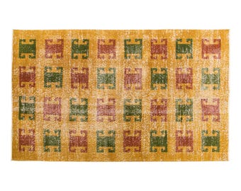 Oushak Rug, 4 x 6.10 ft, Antique Rug, Oriental Rug, Handmade Rug, Decorative Rug, Muted Rug, Old Rug, Area Rug, Turkish Rug, Vintage Rug