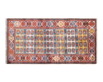 Vintage Turkish Runner Rug, 3.4x7.1 ft, 105x216 cm, Handwoven Wool Rug