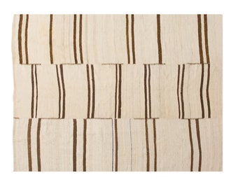 6x8 rug,5'11x7'7 feet,Stripe Kilim Rug,180x232cm,Striped Design Turkish Kilim Rug Minimalist Modern Kilim Rug, Pale colors Striped Kilim Rug