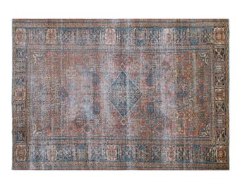 Handmade Turkish Oushak Rug 200x300 cm (6'7" x 9'10"), Vintage Wool Area Rug, 60+ Years Old Home Decor Piece
